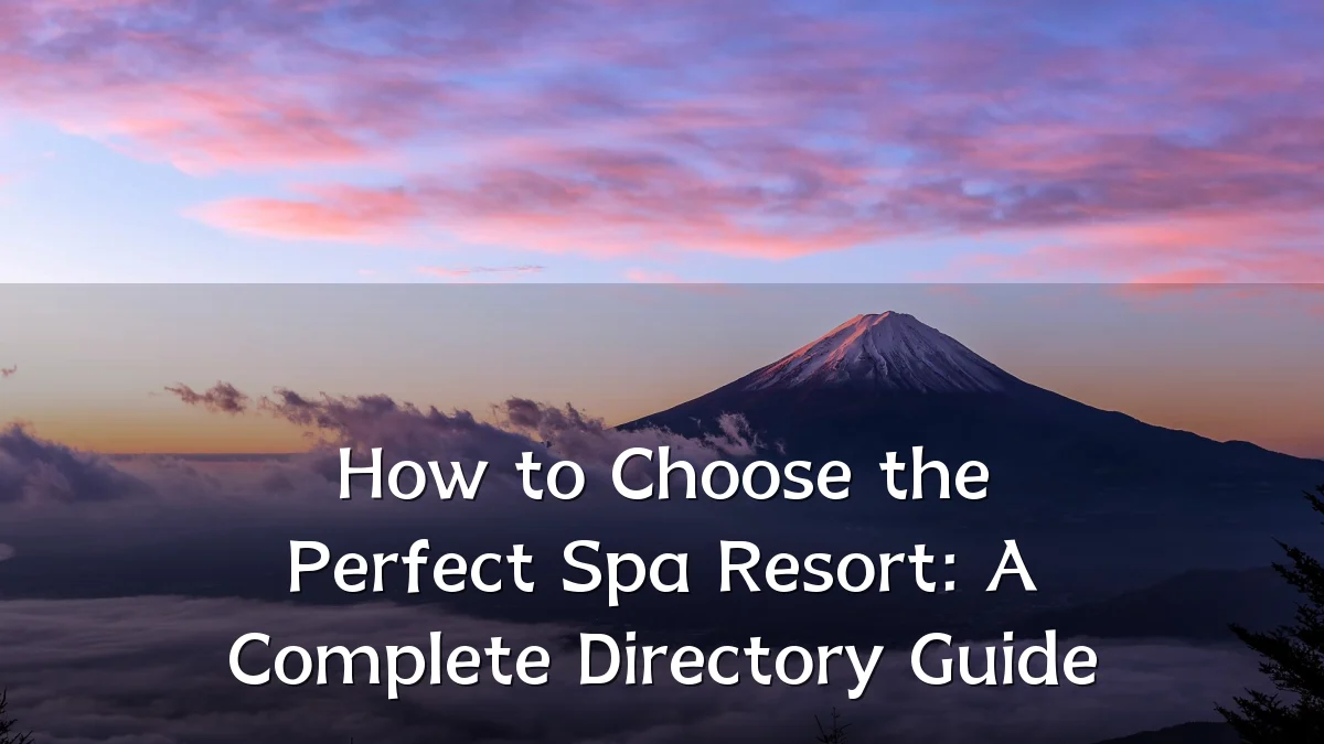 How to Choose the Perfect Spa Resort: A Complete Directory Guide